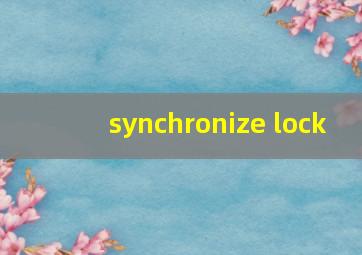 synchronize lock